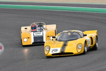 Photo for Scarperia, 2 April 2023: Chevron B16 year 1970 in action during Mugello Classic 2023 at Mugello Circuit in Italy. - Royalty Free Image