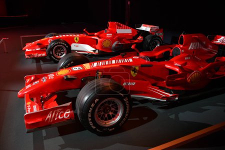 Foto de Scarperia, Mugello - 28 de octubre de 2023: Ferrari F2007 de Felipe Massa en exhibición durante las Finales Mundiales Ferrari 2023 en el Circuito Mugello en Italia. - Imagen libre de derechos