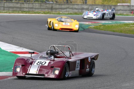 Photo for Scarperia, 2 April 2023: Chevron B19 year 1971 in action during Mugello Classic 2023 at Mugello Circuit in Italy. - Royalty Free Image