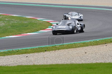 Photo for Scarperia, 2 April 2023: Chevron B8 year 1969 in action during Mugello Classic 2023 at Mugello Circuit in Italy. - Royalty Free Image