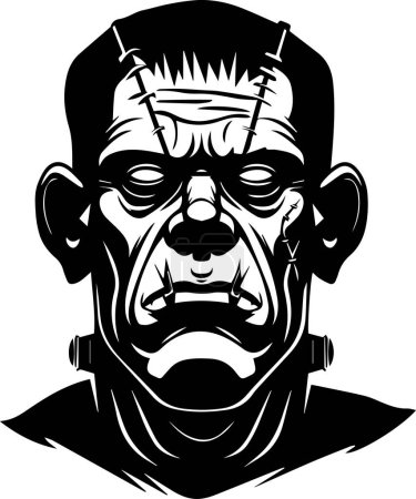 This striking silhouette of Frankenstein captures the essence of the classic horror monster, perfect for Halloween designs, horror-themed projects, or any creative work requiring a touch of the macabre.