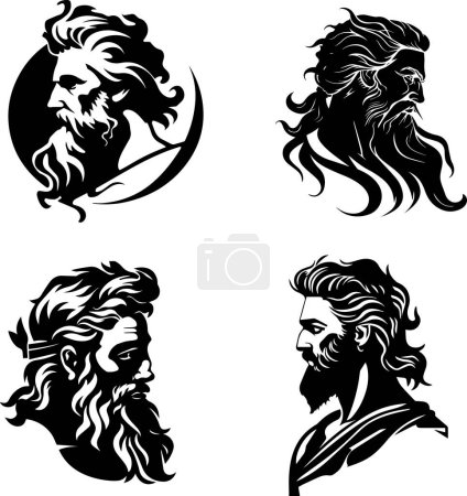 This image captures the powerful and majestic presence of Zeus in silhouette, highlighting his divine authority and strength. Perfect for themes related to mythology, gods, and ancient legends.