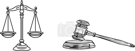 This image showcases essential legal symbols, including a gavel and scales, representing the concepts of justice and law. Perfect for legal firms, educational materials, and justice-themed projects.