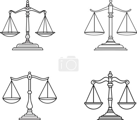 Esta ilustración vintage de escalas representa los conceptos atemporales de equidad e igualdad en el sistema judicial. Ideal para su uso en contextos legales, proyectos históricos y abogacía por la justicia.