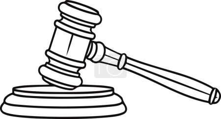 This traditional illustration of a gavel and sound block represents the authority and finality of the justice system. Ideal for legal firms, educational materials, and justice advocacy.