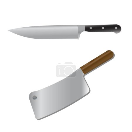 Grand couteau de chef de cuisine pour travailler dans la cuisine
