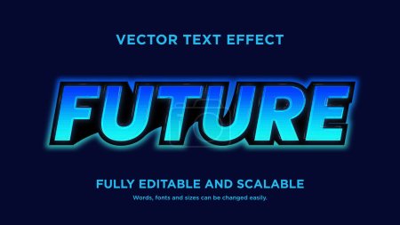 Illustration for FUTURE BLUE TEXT EFFECT EDITABLE - Royalty Free Image