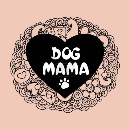 Illustration for Dog Mama Dog T-shirt Design - Royalty Free Image