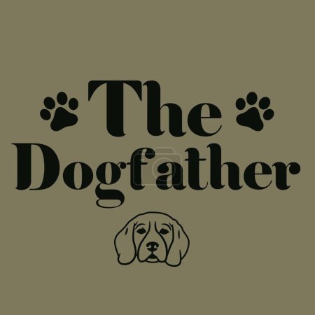 Téléchargez les illustrations : Le design drôle de t-shirt Dogfather - en licence libre de droit