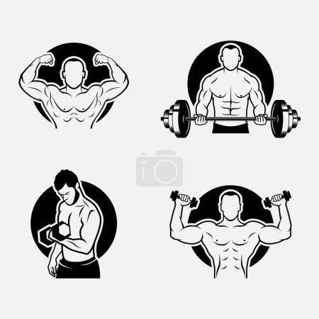 Fitness Gym Badge und Logo Template Design 