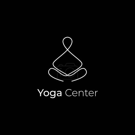 Illustration for Yoga logo design. yoga logo vector - Royalty Free Image
