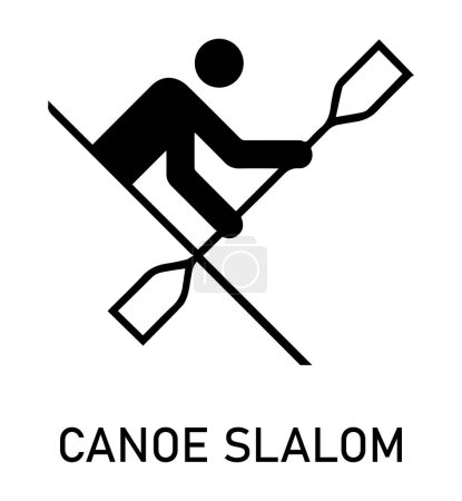 Illustration for Canoe Slalom sport icons. Editable stroke. Summer games and sport - Royalty Free Image