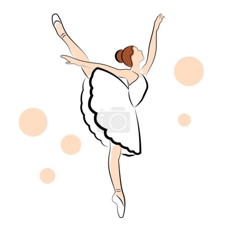 Téléchargez les illustrations : Ballerine sur fond blanc. Illustration vectorielle - en licence libre de droit
