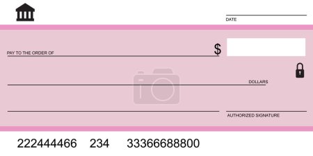 Illustration for Bank cheque, Blank cheque, cheque, Bank, check - Royalty Free Image