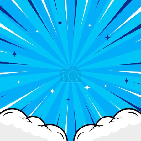 Téléchargez les illustrations : Ciel bleu avec des nuages blancs - en licence libre de droit