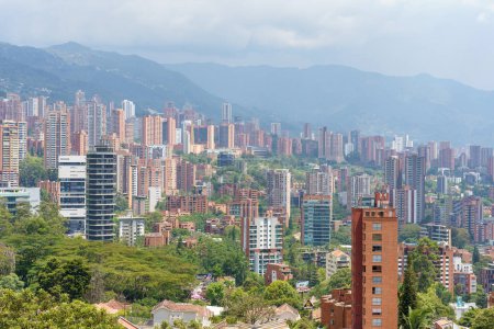 Photo for Medellin Colombia. August 27, 2023. El poblado neighborhood in Medelln, Antioquia, Colombia - Royalty Free Image