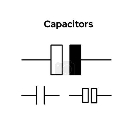 Illustration for Capacitors icon on white background. Flat vector illustration. - Royalty Free Image