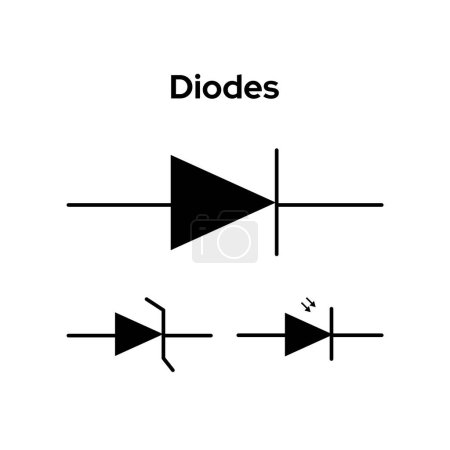 Illustration for Diode icon on white background. Flat vector illustration. - Royalty Free Image