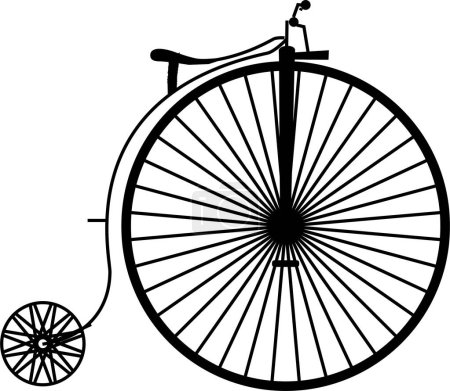 Vintage Penny Farthing Bicycle silhouette isolated on white background. Vector illustration design