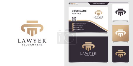 Ilustración de Plantilla de logotipo de ley y diseño de tarjetas de visita. Elegante logo abogado Premium Vector - Imagen libre de derechos