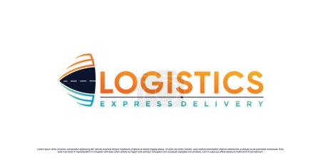 Téléchargez les illustrations : Modèle de conception de logo logistique avec un concept unique Premium Vector - en licence libre de droit