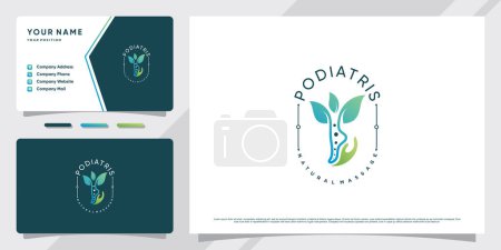 Ilustración de Logotipo de masaje Podiatris con concepto único moderno y diseño de tarjetas de visita Vector Premium - Imagen libre de derechos