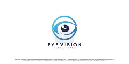 Illustration for Eye vision logo design template with circle concept and creative element Premium Vector - Royalty Free Image