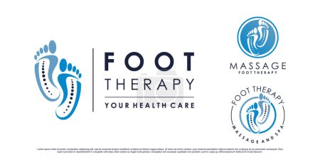 Ilustración de Conjunto colección de masaje de pie terapia logo diseño con elemento creativo Premium Vector - Imagen libre de derechos