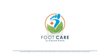 Ilustración de Plantilla de diseño de logotipo de cuidado de pies con concepto de elemento creativo Premium Vector - Imagen libre de derechos