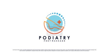 Ilustración de Diseño del logo de masaje de pies podología con concepto de tobillo y elemento creativo Premium Vector - Imagen libre de derechos