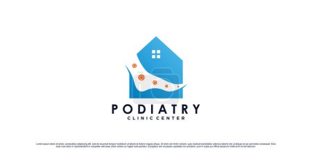 Ilustración de Diseño del logo de la clínica de podología para terapia de masaje con tobillo y concepto de hogar Premium Vector - Imagen libre de derechos