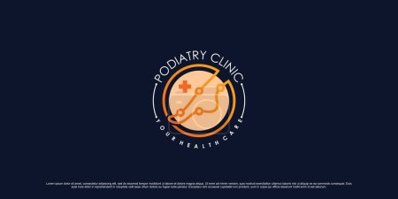 Ilustración de Diseño del logo de la clínica de podología para terapia de masaje con el tobillo y el concepto de círculo Premium Vector - Imagen libre de derechos