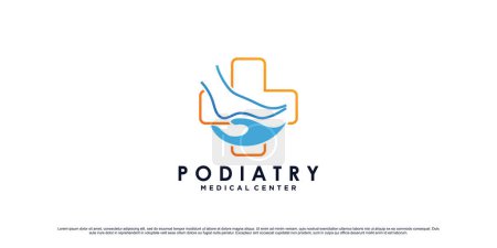 Ilustración de Diseño del logo de podología para centro clínico médico con concepto de tobillo Vector Premium - Imagen libre de derechos