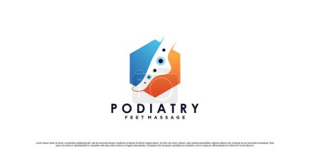 Ilustración de Diseño del logo de masaje de pies podología con concepto de tobillo y elemento creativo Premium Vector - Imagen libre de derechos