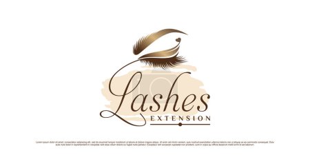 Luxury eyelashes logo design template for makeup salon with creative element concept