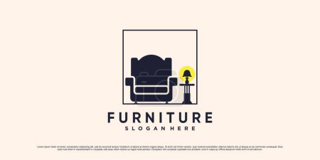 Illustration for Minimalist furniture logo design illustration for interior home with modern concept - Royalty Free Image
