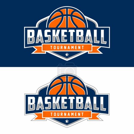 Photo for Basketball club logo, emblem, designs with ball. Sport badge vector illustration - Royalty Free Image