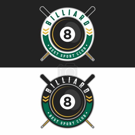 Modèle de tournoi de logo de club d'équipe de sport de billard vecteur