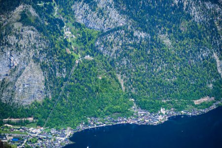 Photo for A view of Hallstatt from the Dachstein Mountains in Austria - Royalty Free Image