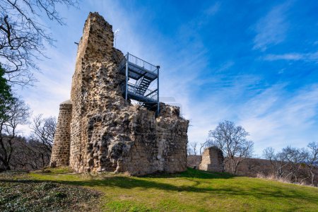 Photo for A view of the Lauenburg castle ruins in the Harz mountains in spring - Royalty Free Image