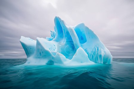The ice on the continent of Antarctica, where ice mountains melt into the sea, is widely recognized for its stunning and beautiful natural phenomena.