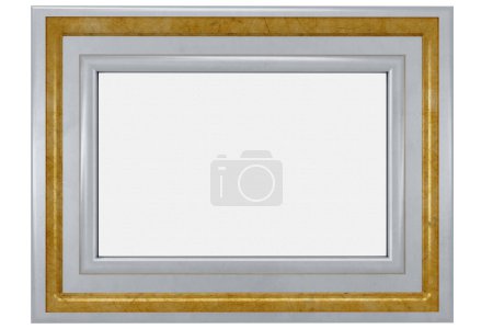 Photo for Gold and silver, gold and silver frame, with central empty space for possible insertion of images or text. 3D illustration - Royalty Free Image