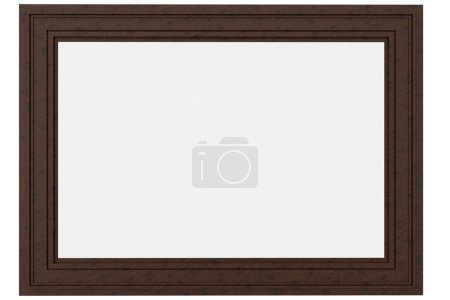 Photo for Wooden frame with central empty space for possible insertion of images or text. 3D illustration - Royalty Free Image