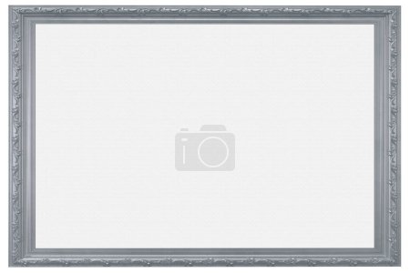 Photo for Silver, silver frame, with central empty space for possible insertion of images or text. 3D illustration - Royalty Free Image