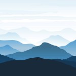 Blue shades of mountains landscape nature background vector