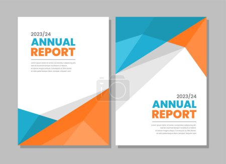 Téléchargez les illustrations : Conception plate rapport annuel collection de couverture d'entreprise - en licence libre de droit