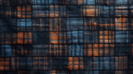 Tartan Plaid Seamless Design Karierter karierter Hintergrund. Flanell Tuch Pattern Hintergrund im schottischen Stil. Neujahr textile Dekorationen. Rote, gelbe, blau-weiße schwarze Draufsicht. leere Tischdecke Tischtuch Textur