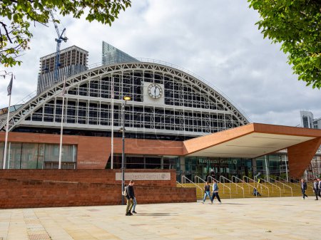 Photo for Manchester central railway station building front facade now a exhibition and conference center home to the Conservative party conference - Royalty Free Image