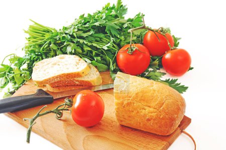 Photo for Healthy food. Vegetables and bread - Royalty Free Image