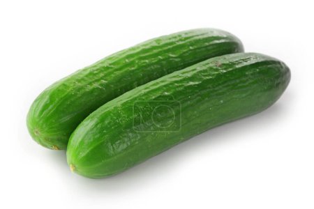 Photo for Healthy food. The green cucumbers isolated on white background - Royalty Free Image